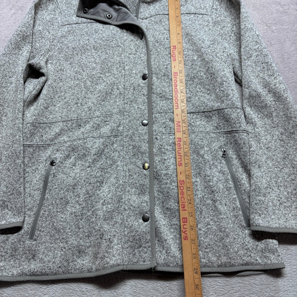 Eddie Bauer Jacket Womens XL 23802411 Gray Sweater Fleece Snap Zip EUC - Picture 9 of 9